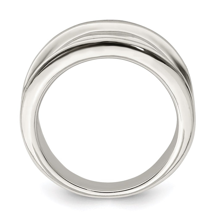 Shop Stylish 15mm Tapered Sterling Silver Ring - Affordable Luxury Accessory-2