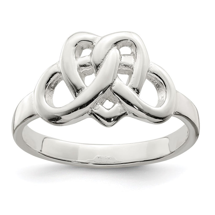 High-Quality Sterling Silver Celtic Heart Ring | Stylish Intricate Design-1