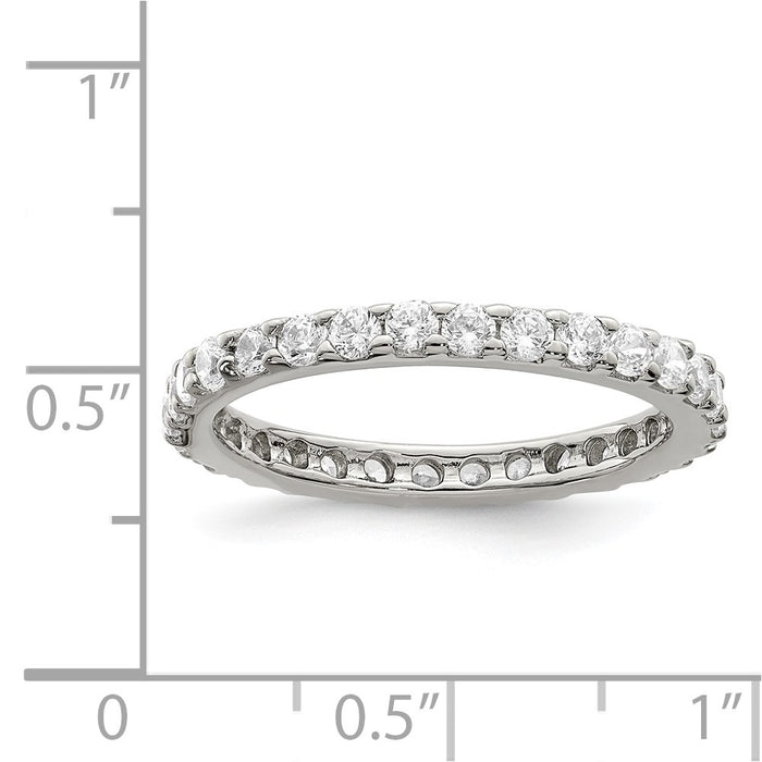 Buy Exclusive Rhodium-Plated Sterling Silver Ring with Cubic Zirconia - Stylish Value-3