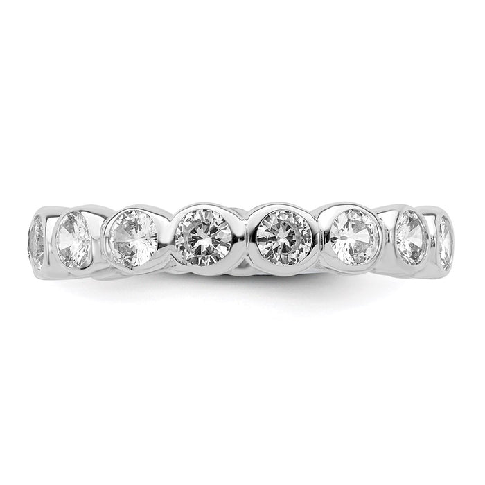 Exclusive Sterling Silver CZ Band Ring - Affordable Luxury, Stylish Design!-3
