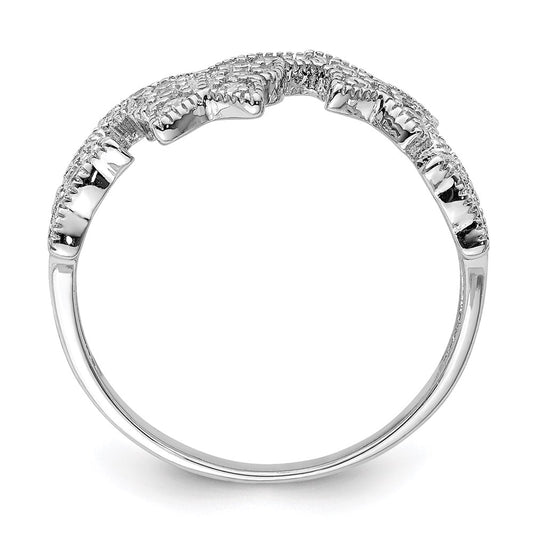 Exclusive Rhodium-Plated Sterling Silver Butterfly Ring | Stylish CZ Accents
