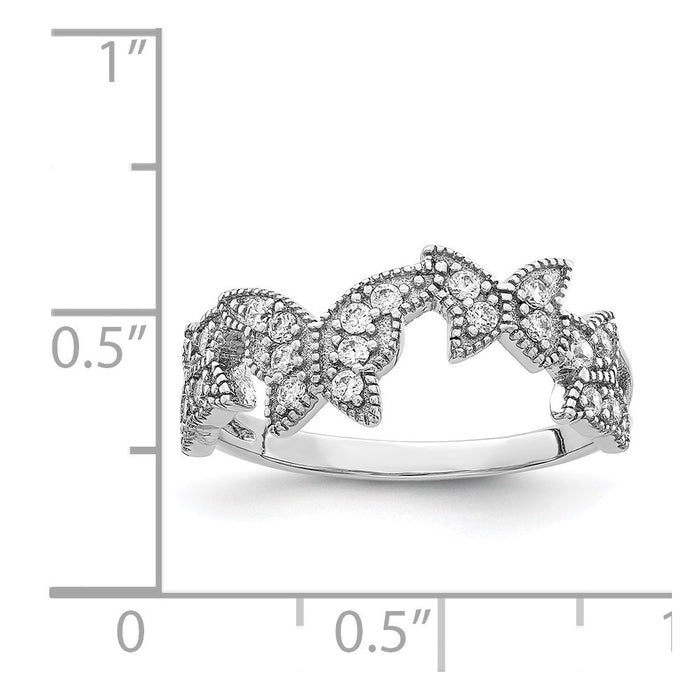 Exclusive Rhodium-Plated Sterling Silver Butterfly Ring | Stylish CZ Accents-3