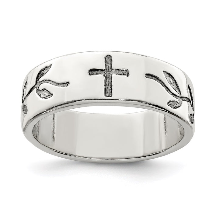 Exclusive Sterling Silver Cross Motif Ring - Stylish Design, Affordable Price-1