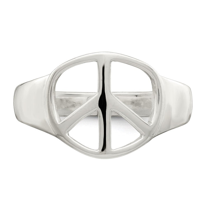 Exclusive Sterling Silver Peace Symbol Ring - Stylish Design, Affordable Price-4