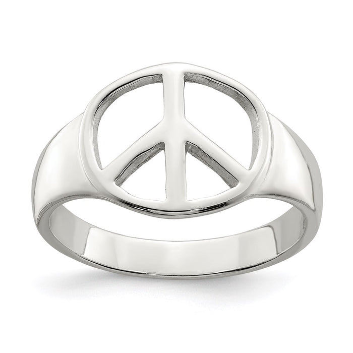 Exclusive Sterling Silver Peace Symbol Ring - Stylish Design, Affordable Price-1