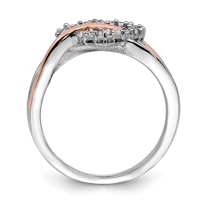 Exclusive Polished CZ Heart Ring in Sterling Silver & Vermeil - Stylish Value-2