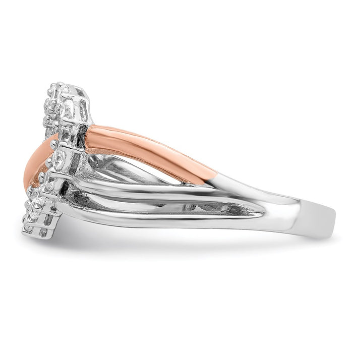 High-Quality Polished CZ Heart Ring in Sterling Silver & Vermeil - Stylish Value!-3