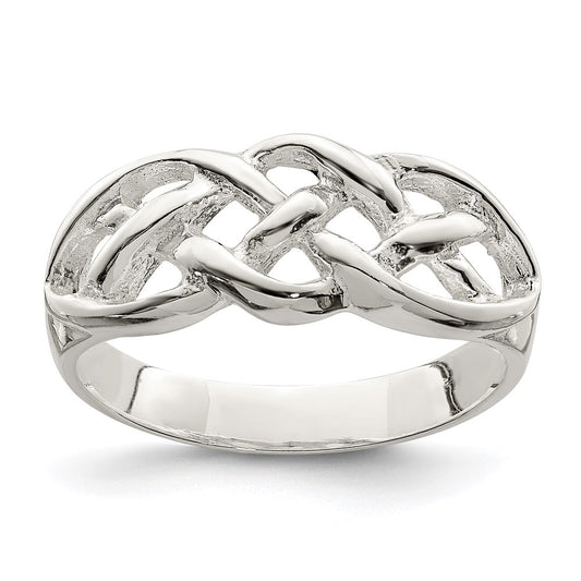 Exclusive Polished Sterling Silver Celtic Woven Design Ring - Stylish Value