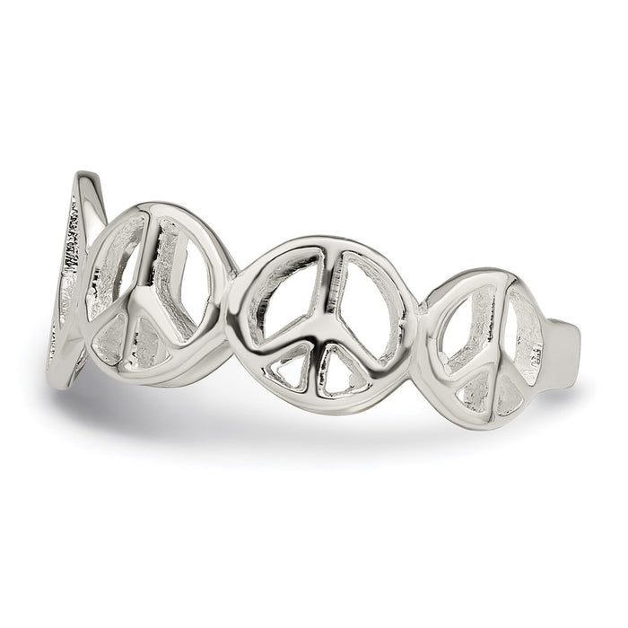 Buy Stylish Polished Sterling Silver Peace Ring - High-Quality Design-3