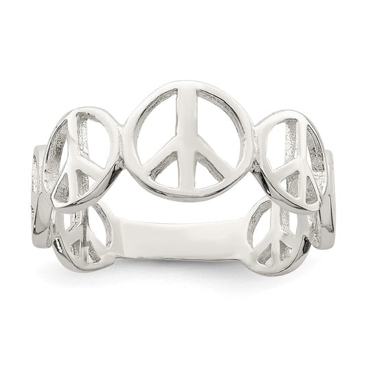 Buy Stylish Polished Sterling Silver Peace Ring - High-Quality Design