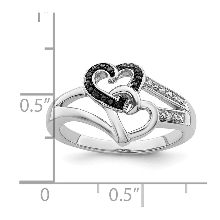 Shop Exclusive Sterling Silver Heart Ring - Rhodium-Plated with Diamonds-5