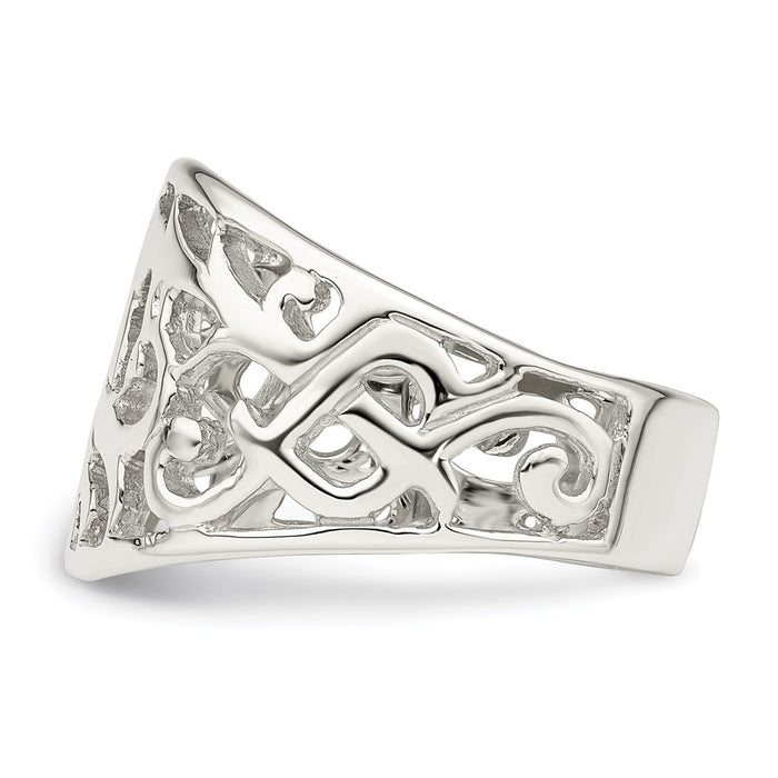 Exclusive Rhodium-Plated Sterling Silver Swirl Ring - Stylish & Affordable Elegance-3