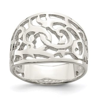 High-Quality Rhodium-Plated Sterling Silver Twisted Swirl Ring - Stylish Value!