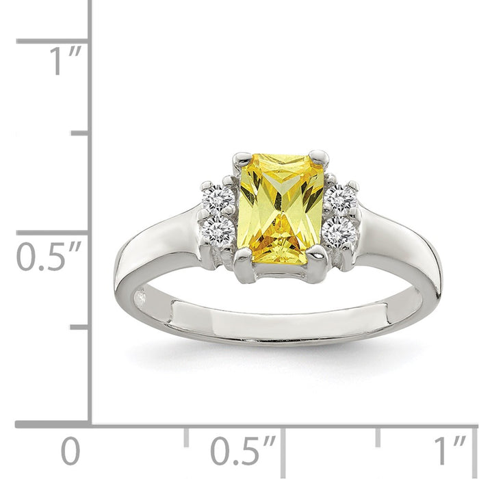 Shop Stylish Sterling Silver Ring with Yellow & White Cubic Zirconia - Affordable Luxury-3