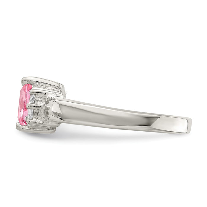 Buy Exclusive Sterling Silver Ring with Pink & White CZ | Stylish Value-3