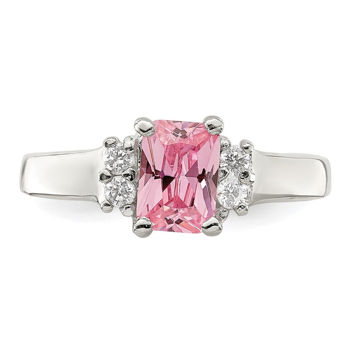Exclusive Sterling Silver Ring | Pink & White CZ | Stylish Value Find-4