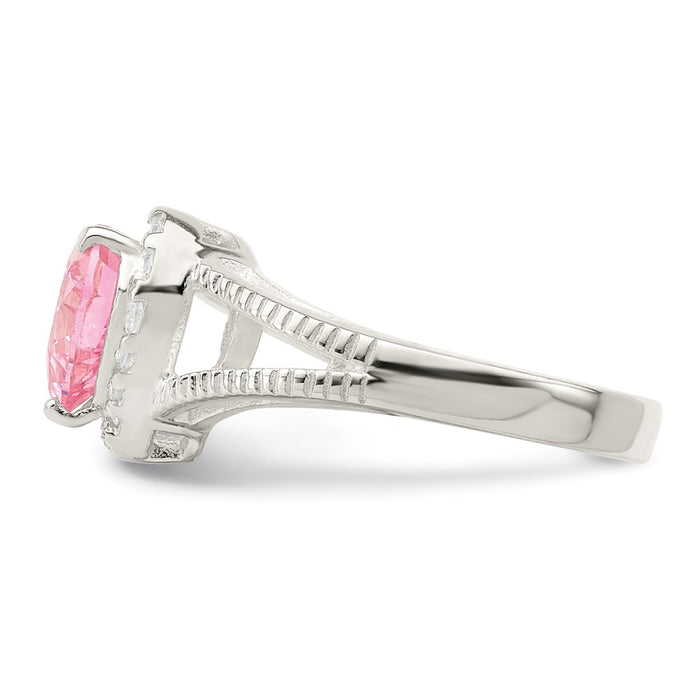 Buy Exclusive Sterling Silver Heart Ring with Pink CZ - Stylish & Affordable!-4