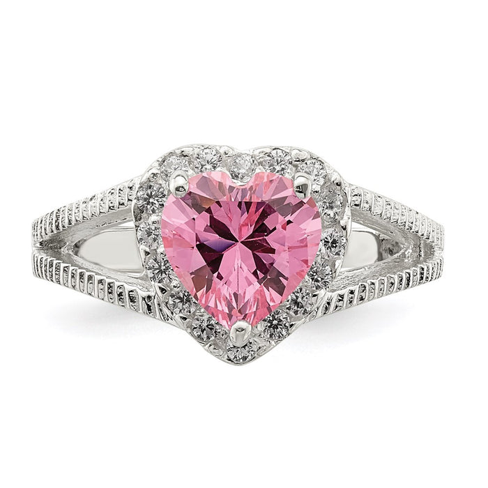 Buy Exclusive Sterling Silver Heart Ring with Pink CZ - Stylish & Affordable!-5