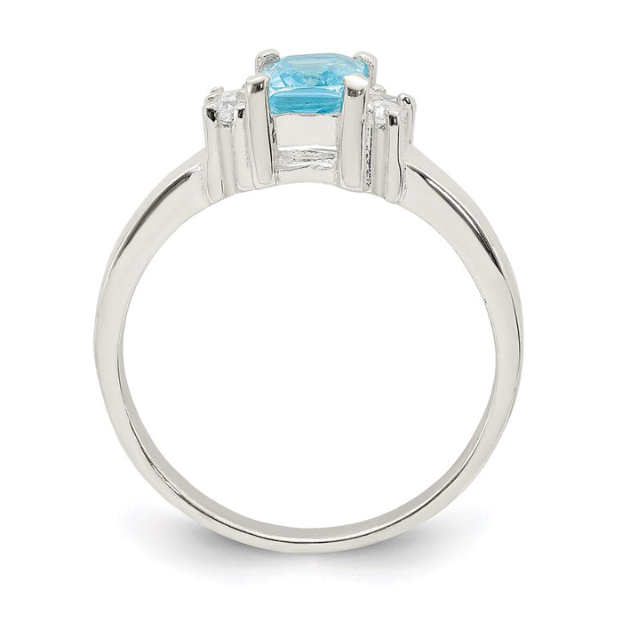 Shop Exclusive Sterling Silver Light Blue & White CZ Ring | Affordable Luxury-2