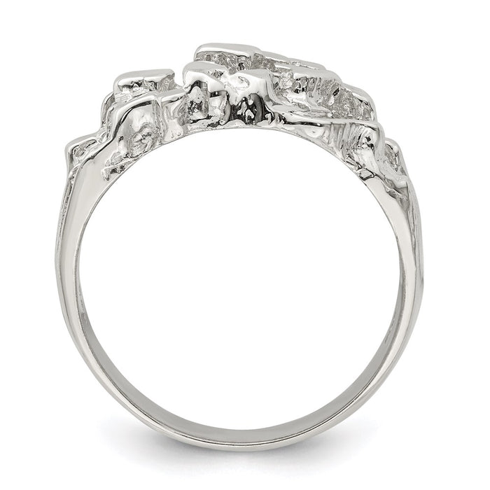 High-Quality Men's Nugget Ring in Sterling Silver - Stylish Design, Affordable Price-2