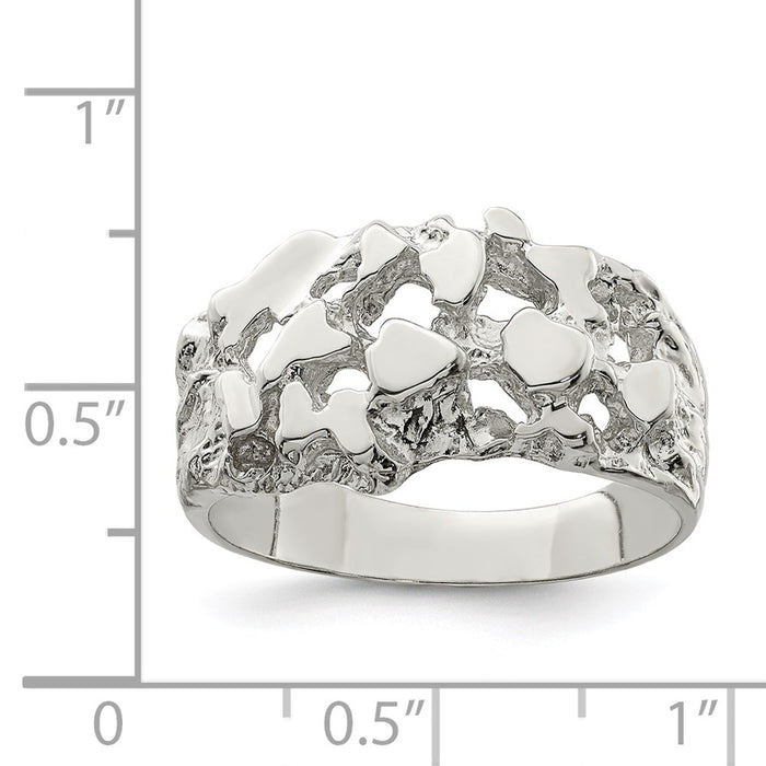 High-Quality Men's Nugget Ring in Sterling Silver - Stylish Design, Affordable Price-3