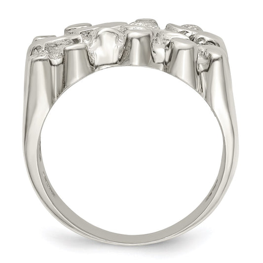 High-Quality Sterling Silver Women's Nugget-Style Ring | Stylish Value Design
