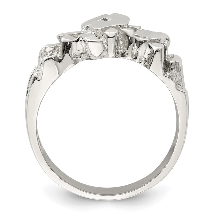 High-Quality Men's Sterling Silver Nugget Ring - Stylish & Affordable Jewelry-2