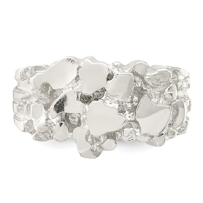 High-Quality Men's Nugget Ring in Sterling Silver - Stylish & Affordable Design-5