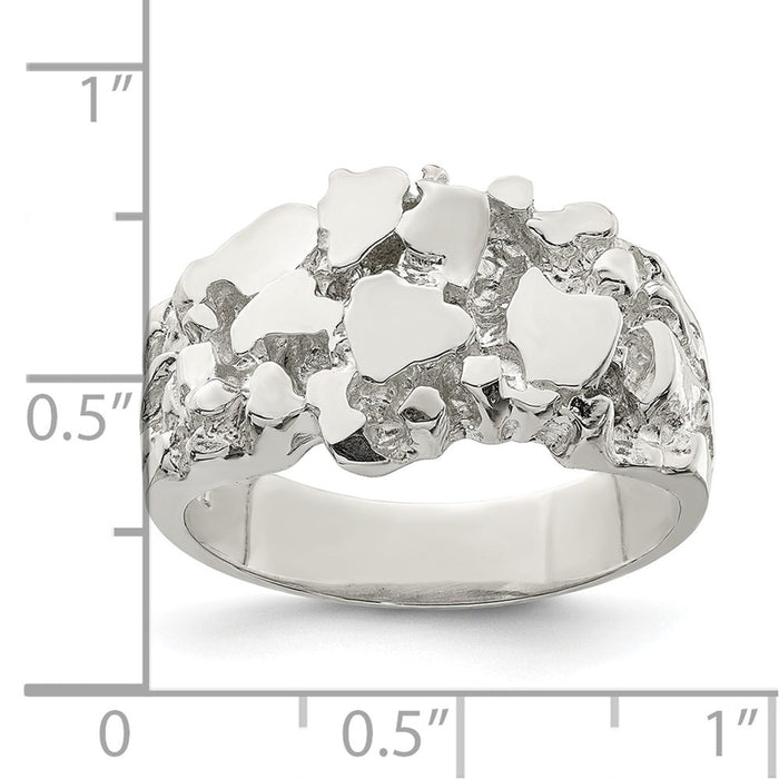 High-Quality Men's Nugget Ring in Sterling Silver | Stylish & Affordable Jewelry-3
