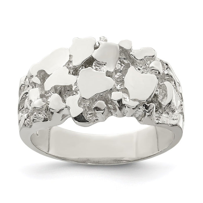High-Quality Men's Nugget Ring in Sterling Silver | Stylish & Affordable Jewelry-1