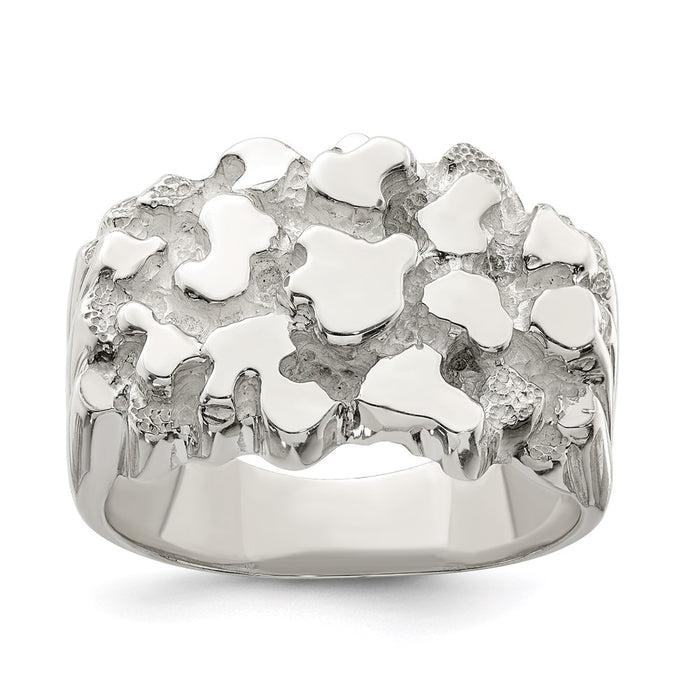 Buy Exclusive Men's Sterling Silver Nugget Ring - Stylish and Affordable Design-1