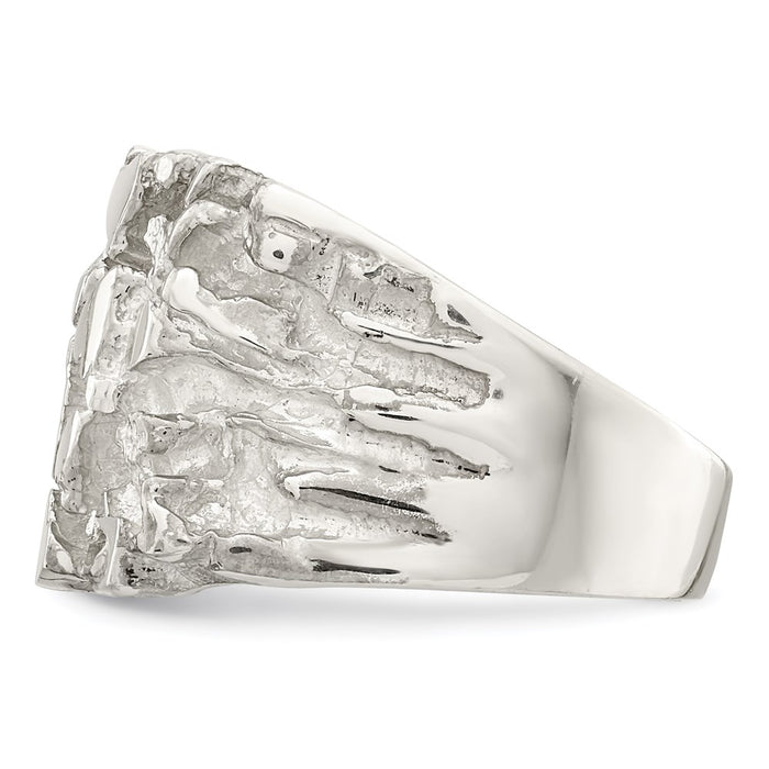 Exclusive Men's Sterling Silver Nugget Ring - Stylish Design, Affordable Price-4