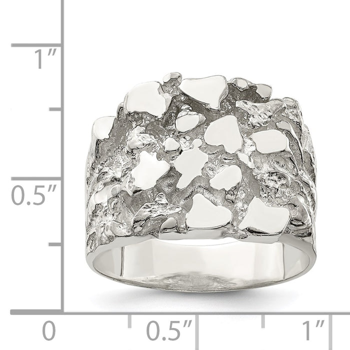 Exclusive Men's Sterling Silver Nugget Ring - Stylish Design, Affordable Price-3