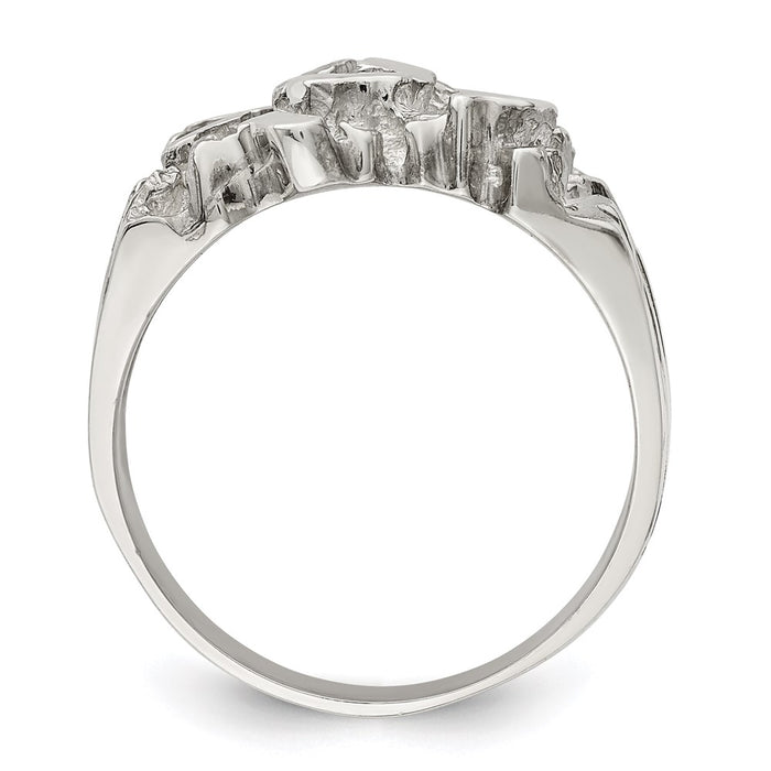 High-Quality Men's Sterling Silver Nugget Ring - Stylish & Affordable Design-2