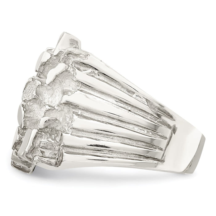 High-Quality Men's Sterling Silver Nugget Ring - Stylish & Affordable Design-3