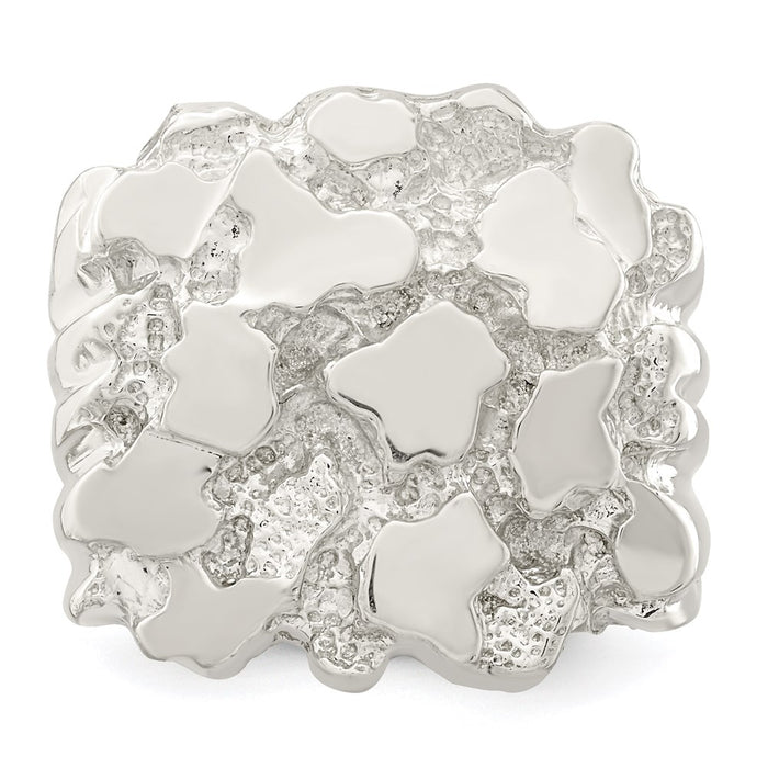 High-Quality Men's Sterling Silver Nugget Ring | Stylish & Affordable Design-5