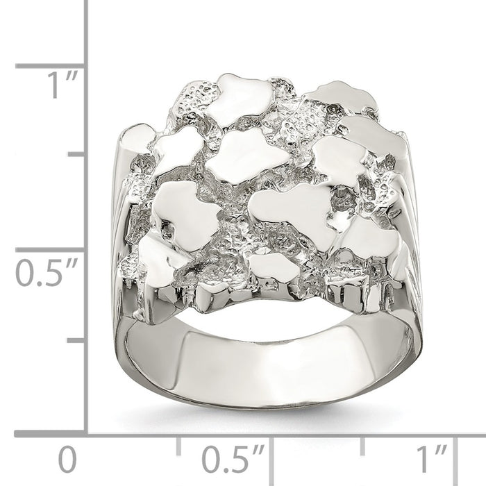 Exclusive Men's Sterling Silver Nugget Ring - Stylish & Affordable Design-3