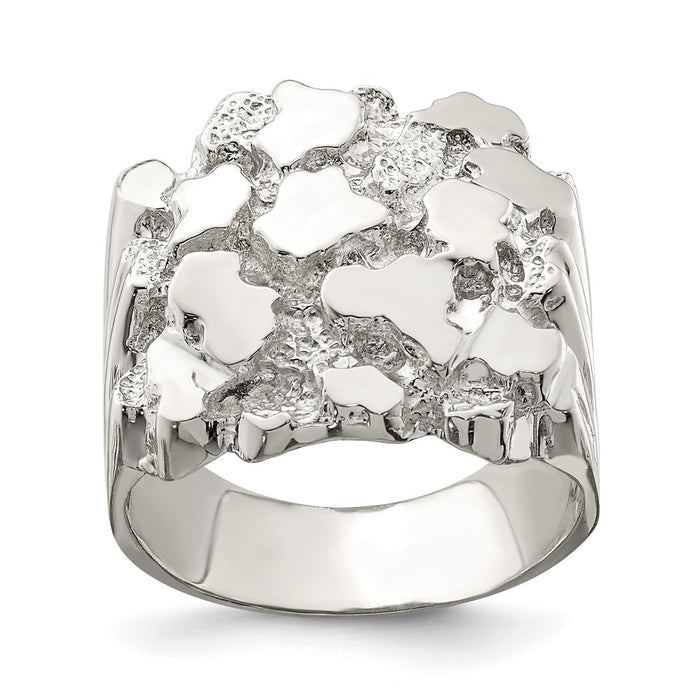Exclusive Men's Sterling Silver Nugget Ring - Stylish & Affordable Design-1