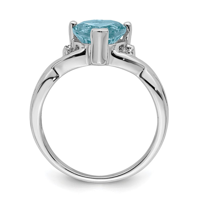 Shop Exclusive Rhodium-Plated Sterling Silver Heart Ring with Diamonds & Topaz-2