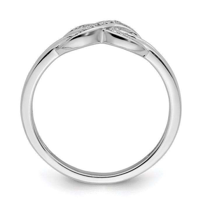 Buy Stylish Rhodium-Plated Sterling Silver Diamond Infinity Ring - Luxury Design-2