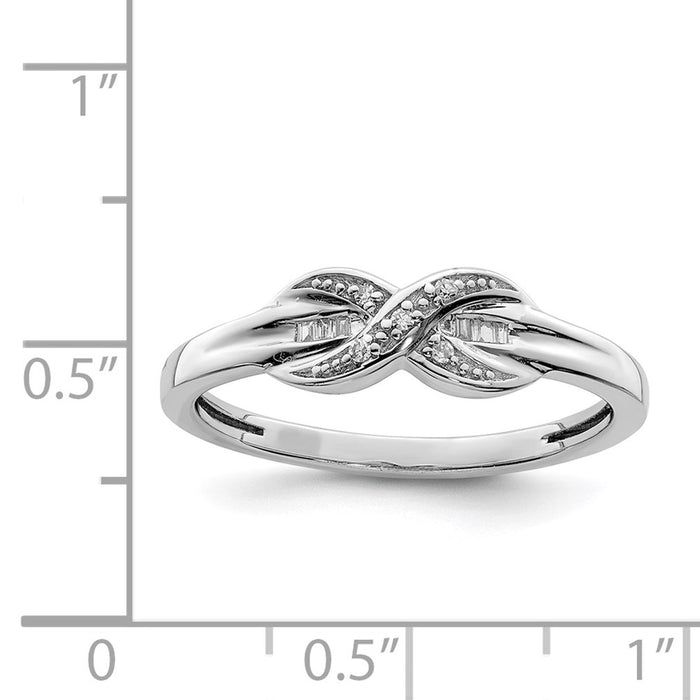 Buy Stylish Rhodium-Plated Sterling Silver Diamond Infinity Ring - Luxury Design-4
