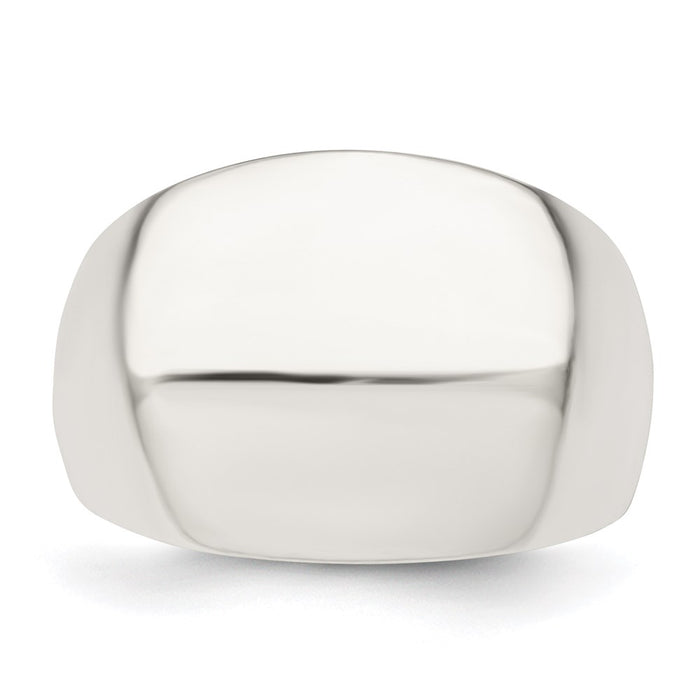 Shop Exclusive Polished Sterling Silver Cigar Band Ring - Stylish & Affordable-4