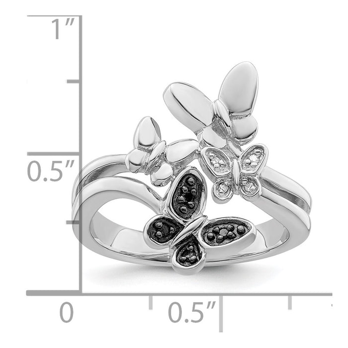 Shop Exclusive White Night Sterling Silver Butterfly Ring with Diamonds - Stylish & Affordable!-5