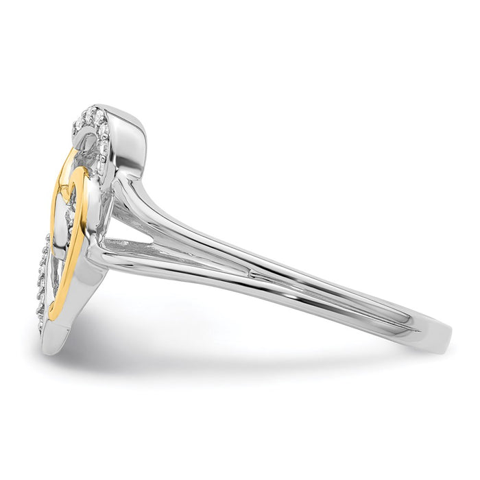 Shop Exclusive 14K Yellow Gold & Rhodium-Plated Diamond Heart Ring - Stylish-3