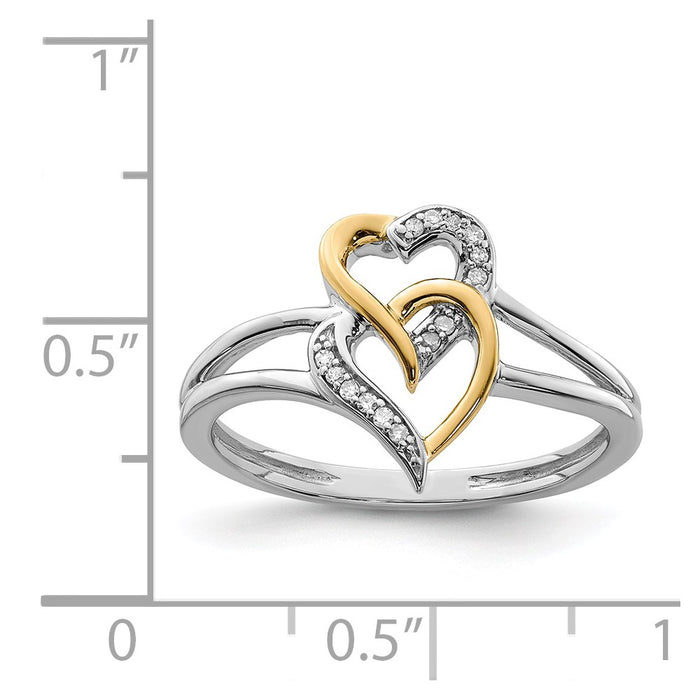 Shop Exclusive 14K Yellow Gold & Rhodium-Plated Diamond Heart Ring - Stylish-4