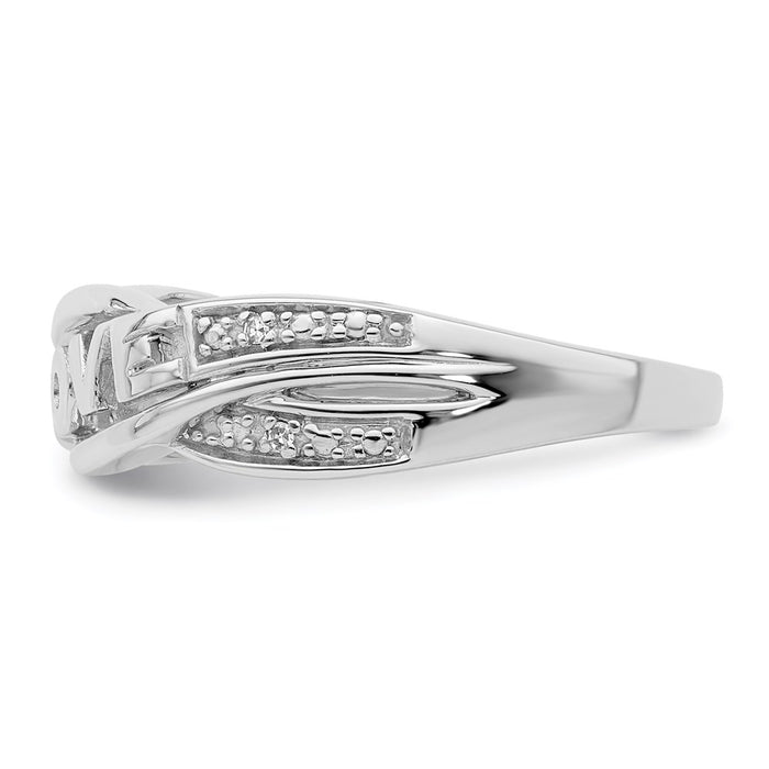 Buy Stylish Rhodium-Plated Sterling Silver Diamond LOVE Ring - Affordable Luxury!-3