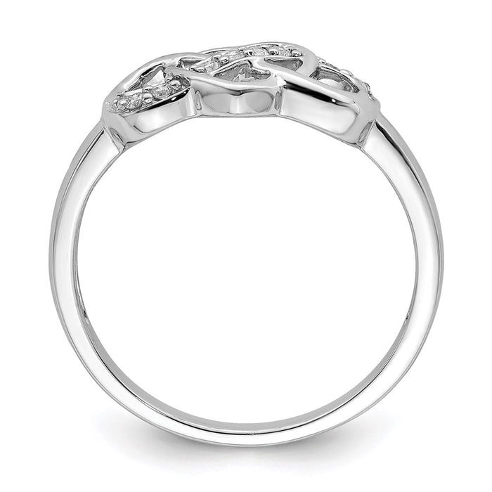 Buy Exclusive Rhodium-Plated Sterling Silver Heart Ring with Diamond Accents-2