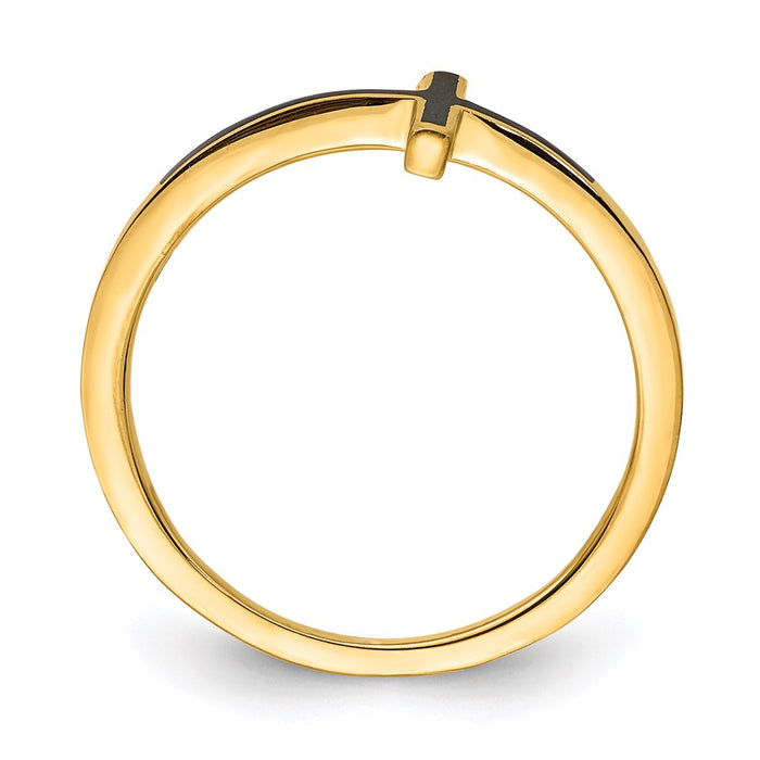 Buy Stylish Antiqued Sideways Cross Ring in Sterling Silver & Gold Plating-2