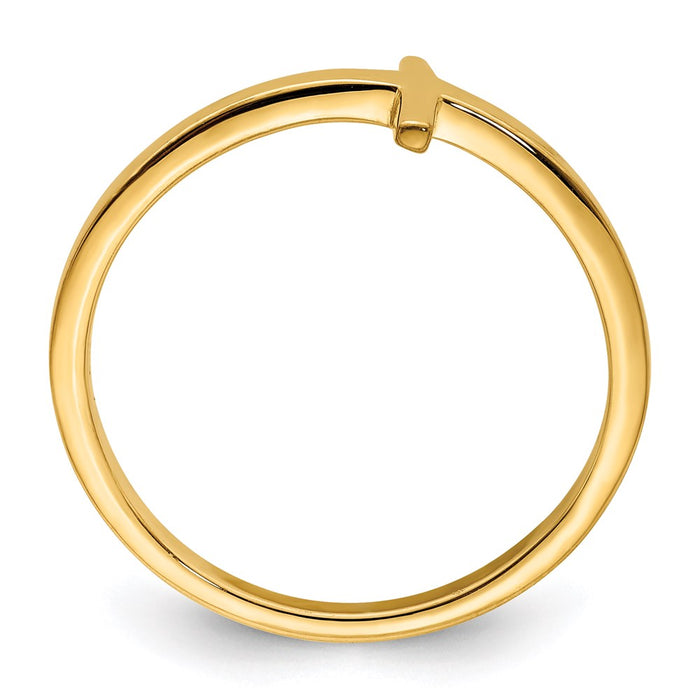 Shop Stylish Sterling Silver Sideways Cross Ring with Yellow Gold Plating-2