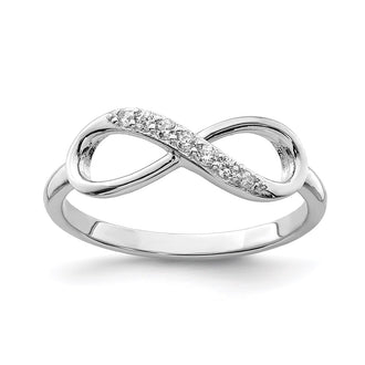 Order Rhodium-Plated Sterling Silver Infinity Ring 14K, Stylish Value with CZ
